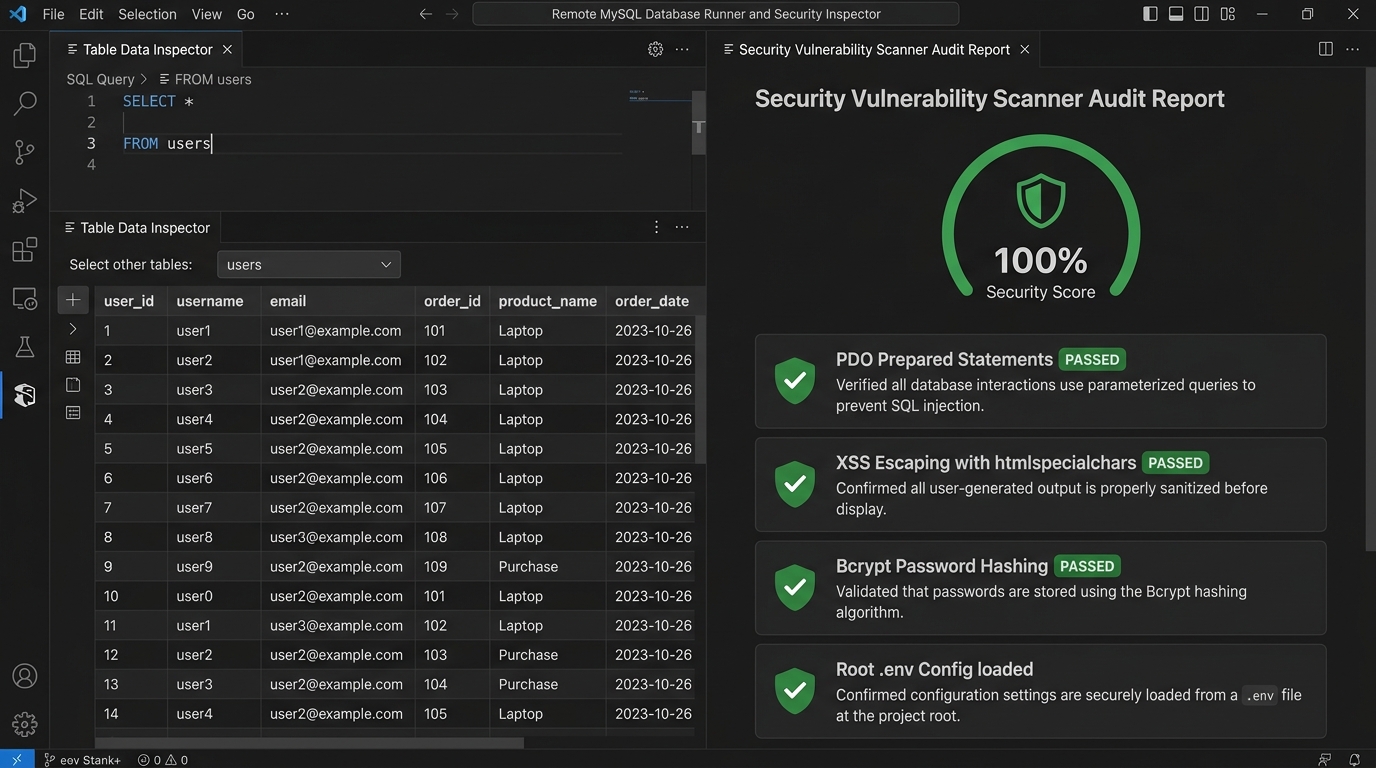 Remote MySQL Database and Security Scanner